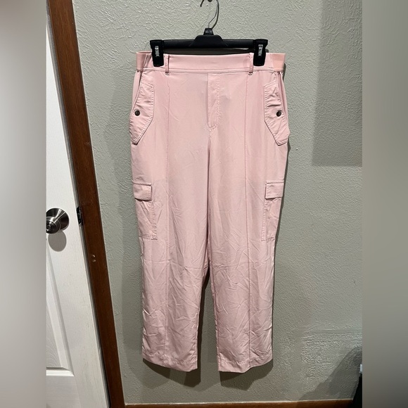 Athleta Pants - Athleta Vienna Cargo Light Pink Straight Leg Stretch Size 13 EUC Like New